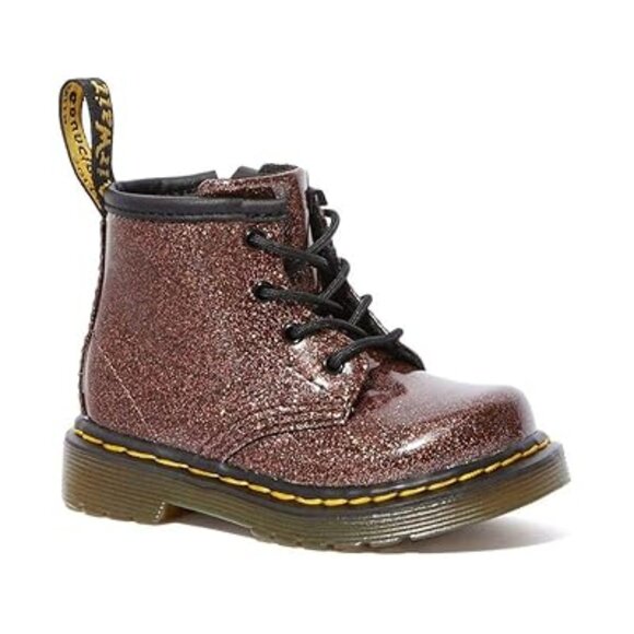 Dr. Martens Girl's Brown Glitter Lace Up Spark Ankle Casual Boots Size 6 - Picture 1 of 7